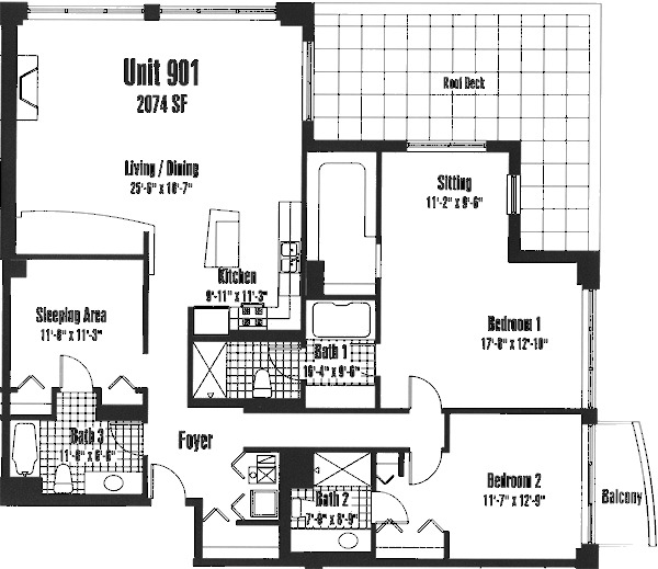 933 W Van Buren Floorplan - 901 Tier*