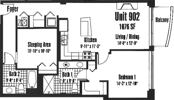 933 W Van Buren Floorplan - 902 Tier*