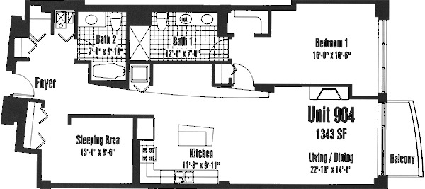 933 W Van Buren Floorplan - 904 Tier*