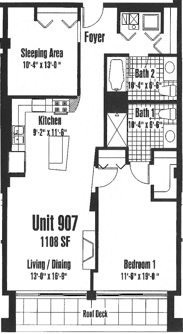 933 W Van Buren Floorplan - 907 Tier*