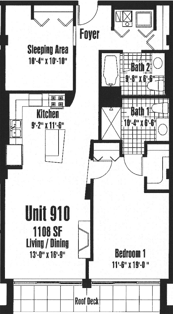 933 W Van Buren Floorplan - 910 Tier