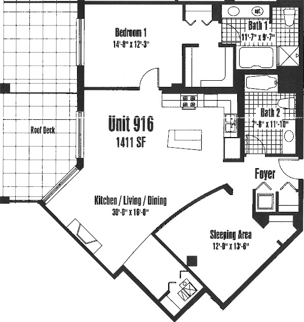 933 W Van Buren Floorplan - 916 Tier*