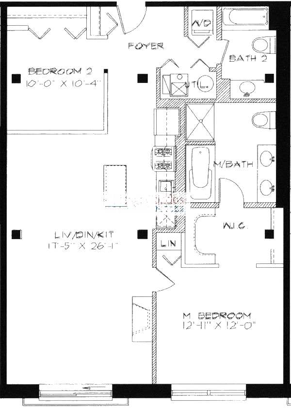 1740 N Maplewood Ave Floorplan - 104, 204 Tier*