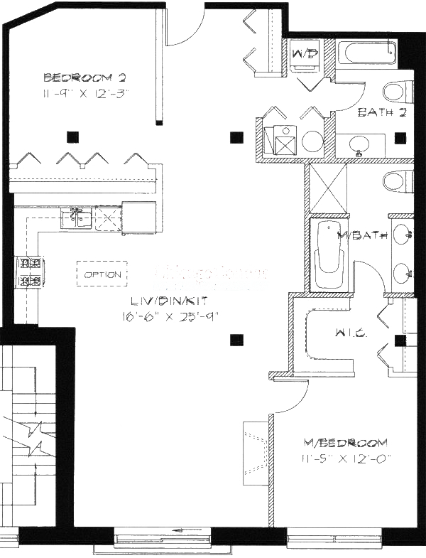 1740 N Maplewood Ave Floorplan - 109, 209 Tier