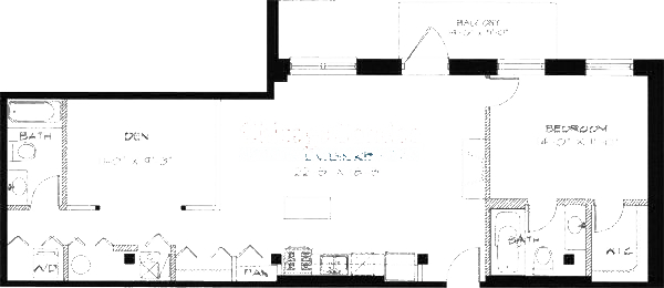 1740 N Maplewood Ave Floorplan - 214, 314, 414 Tier