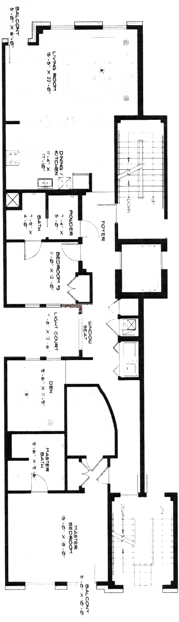 215 N Aberdeen St Floorplan - 2BR with Den Tier