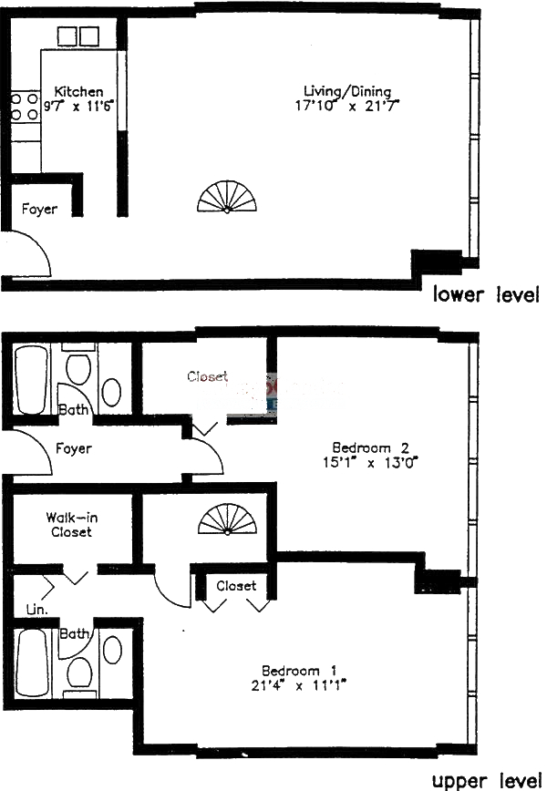 1749 N Wells Floorplan - 01,03,04,06,07,09,10,12,13,14,16 Tower Duplex Tier