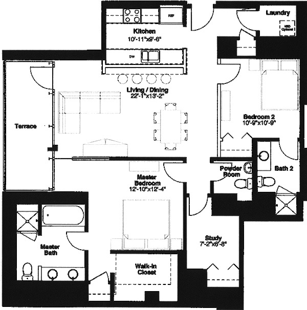500 W Superior Floorplan - Plaza B1 Tier*