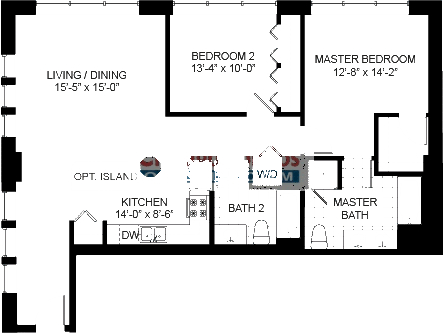 1735 N Paulina Floorplan - 201, 301, 401 Tier*