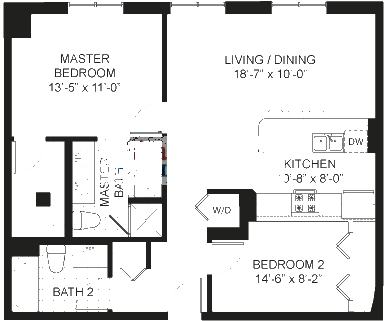 1735 N Paulina Floorplan - 218, 318, 418 Tier