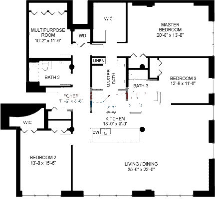 1735 N Paulina Floorplan - 613 Tier