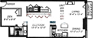1500 W Monroe Floorplan - 205-605 Tier