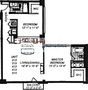 1500 W Monroe Floorplan - 213-613 Tier*