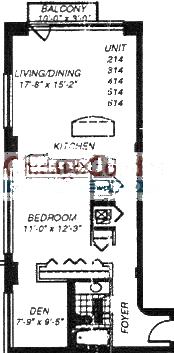 1500 W Monroe Floorplan - 214-614 Tier*