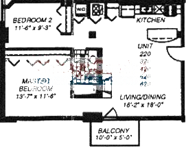 1500 W Monroe Floorplan - 220-620 Tier*