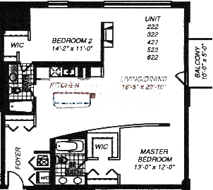 1500 W Monroe Floorplan - 222-622 Tier*
