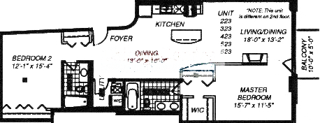 1500 W Monroe Floorplan - 223-623 Tier*
