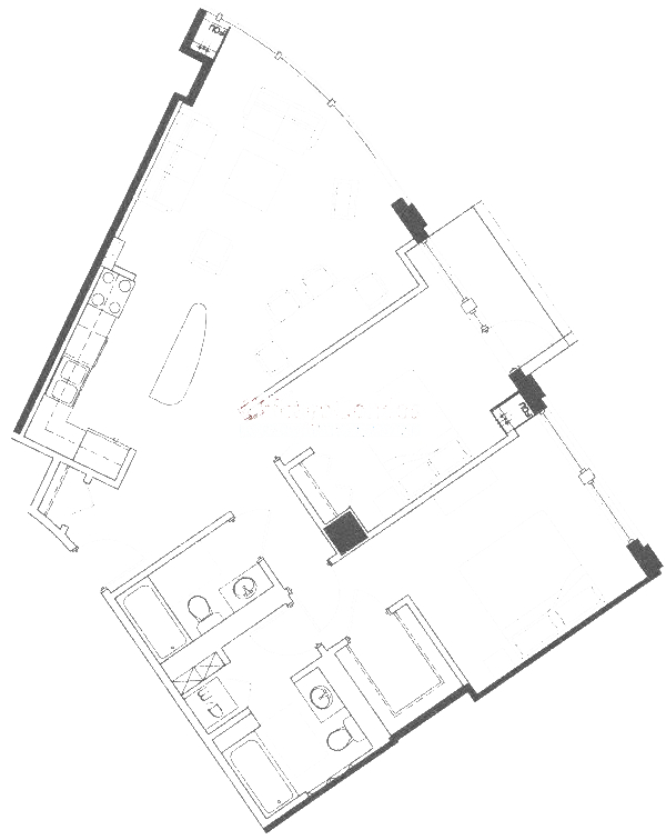 600 N Kingsbury Floorplan - E Tier