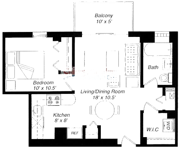 4144 N Sheridan Floorplan - 107 Tier
