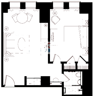 201 E Delaware Floorplan - 209-1709 Tier*