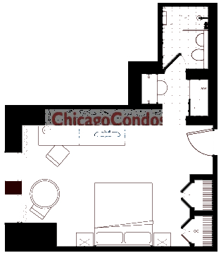 201 E Delaware Floorplan - 304-1704 Tier*
