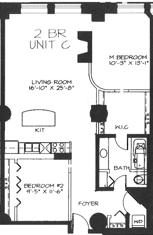 360 W Illinois Floorplan - 1C Tier