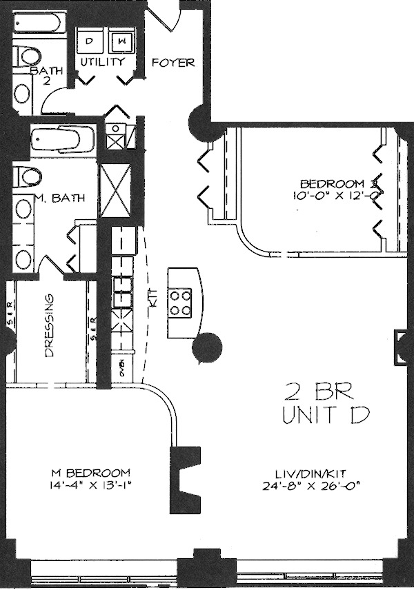 360 W Illinois Floorplan - 1D Tier*