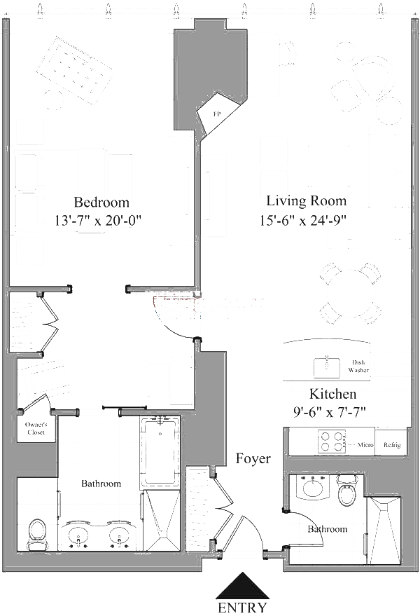 401 N Wabash Floorplan - 1822-2722 Tier*