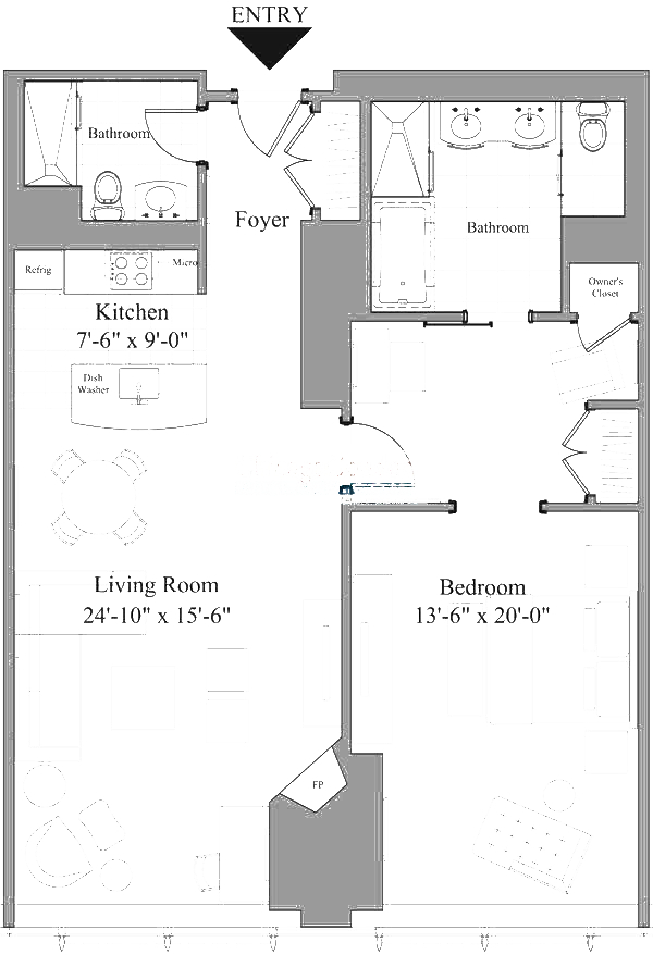 401 N Wabash Floorplan - 1838-2738 Tier*