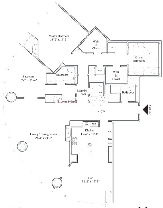 401 N Wabash Floorplan - 30H-40H Tier