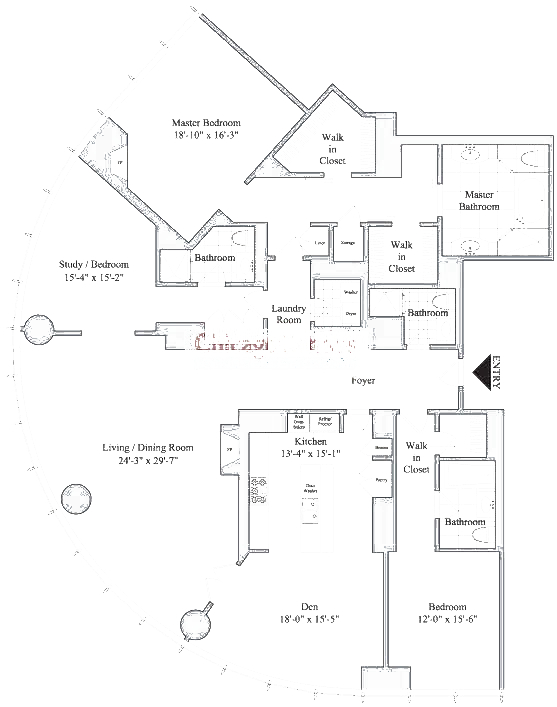 401 N Wabash Floorplan - 72D-85D Tier*