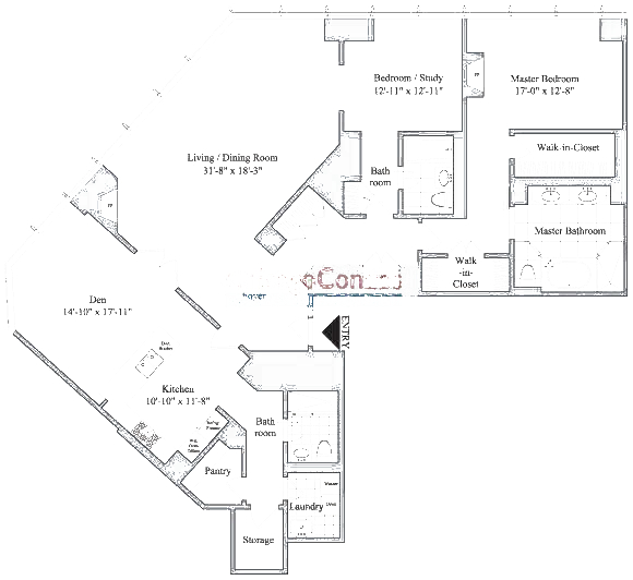 401 N Wabash Floorplan - 86B Tier*