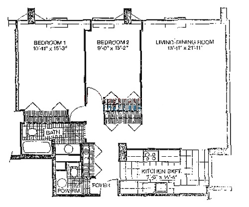 5100 N Marine Drive Floorplan - B, L Tiers