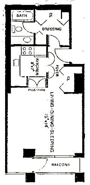 1030 N State Floorplan - A, F, M Tiers