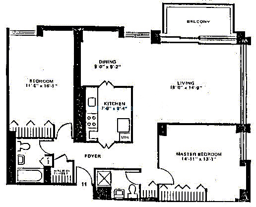 1255 N Sandburg Floorplan - 02, 11 Tiers