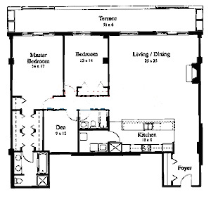 33 W Huron Floorplan - J Tier*