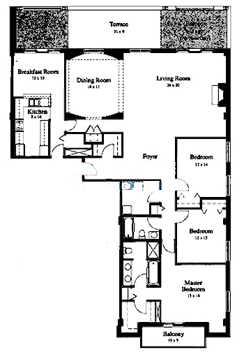 33 W Huron Floorplan - N Tier*
