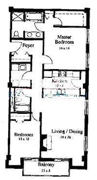 33 W Huron Floorplan - E Tier