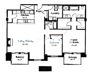 33 W Huron Floorplan - F Tier*