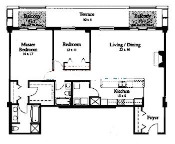 33 W Huron Floorplan - M Tier*