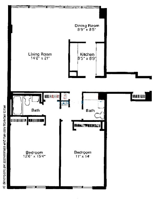 3430-3440 N Lake Shore Drive Floorplan - D, G, L Tier