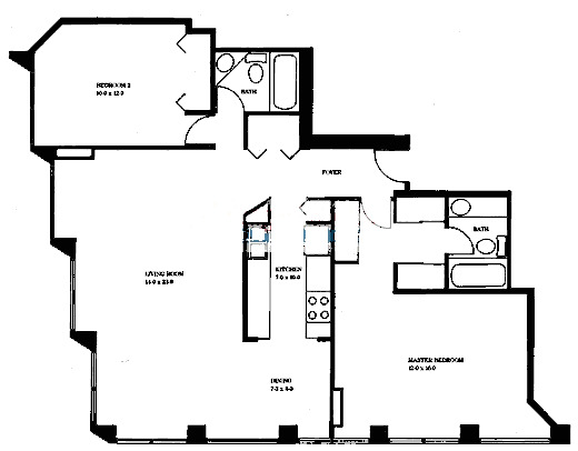 345 W Fullerton Floorplan - Style H (03, 04, 07, 08) Tiers