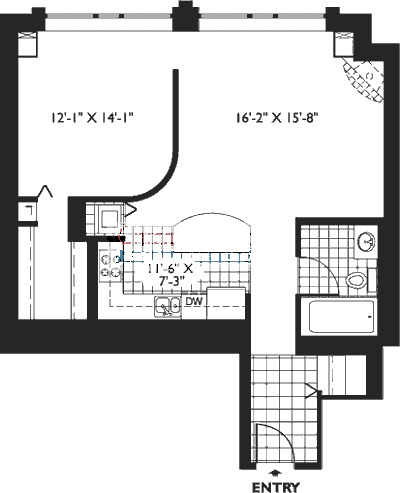 33 W Ontario Floorplan - Park C Tier