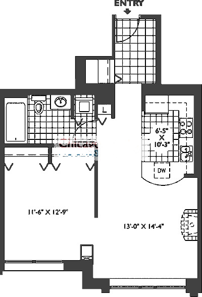 33 W Ontario Floorplan - Tower C, Skydeck C Tier
