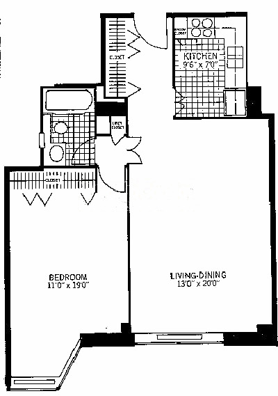 720 W Gordon Terrace Floorplan - One Bedroom Tier