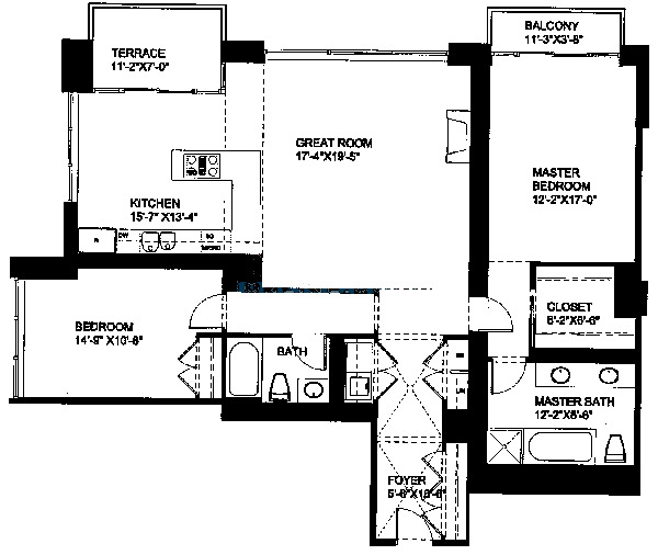 55 E Erie Floorplan - A Tier