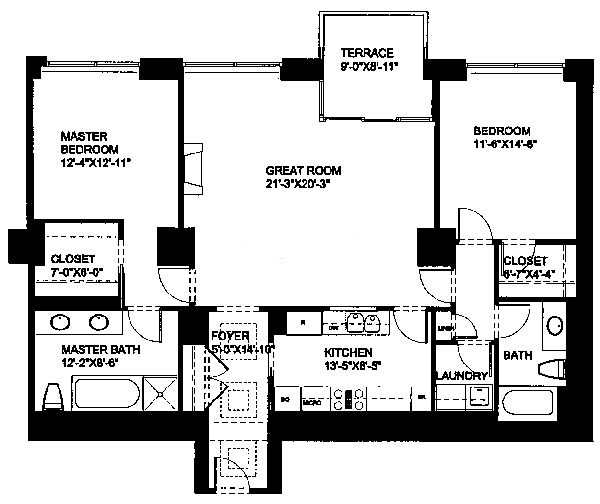 55 E Erie Floorplan - B Tier