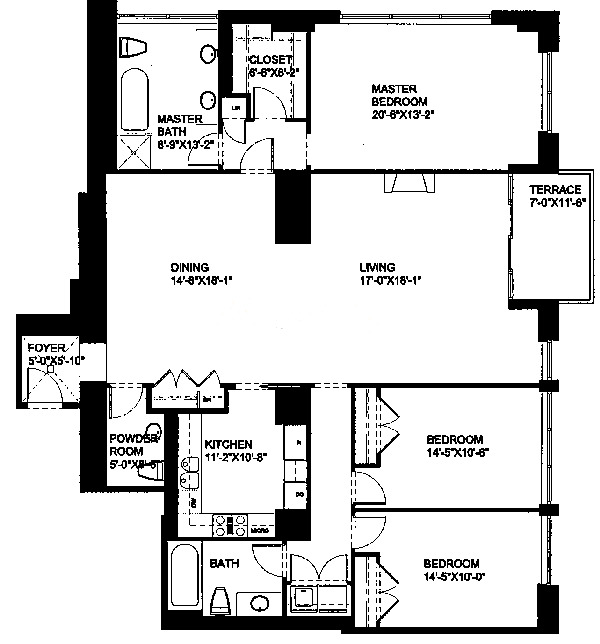 55 E Erie Floorplan - C Tier
