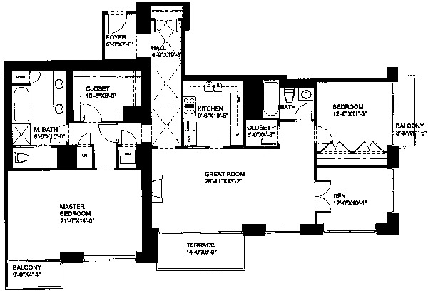 55 E Erie Floorplan - D Tier