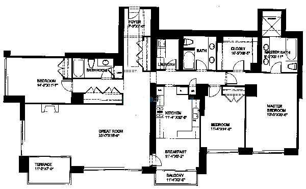 55 E Erie Floorplan - E Tier